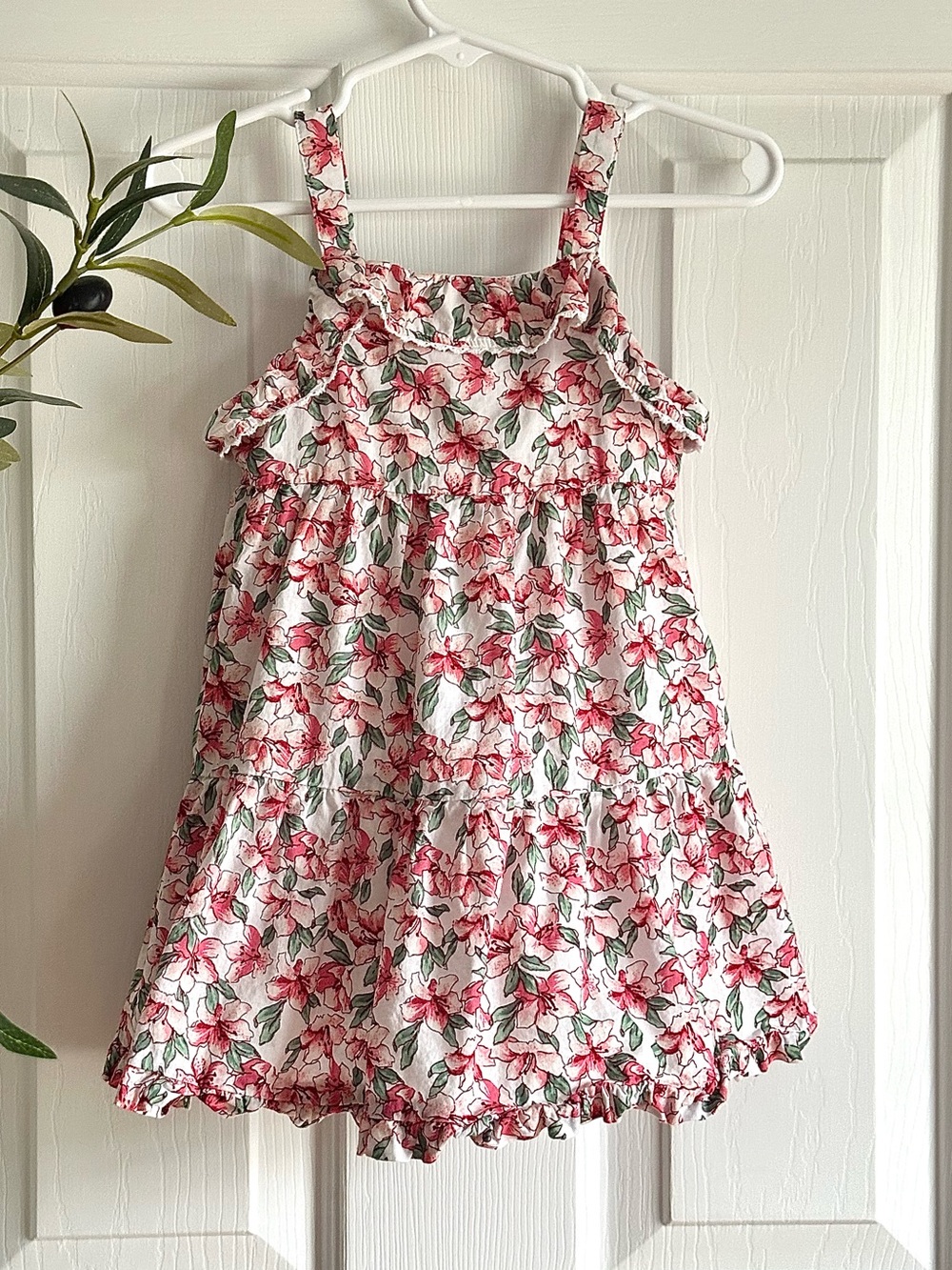 Hibiscus Dress pink and white